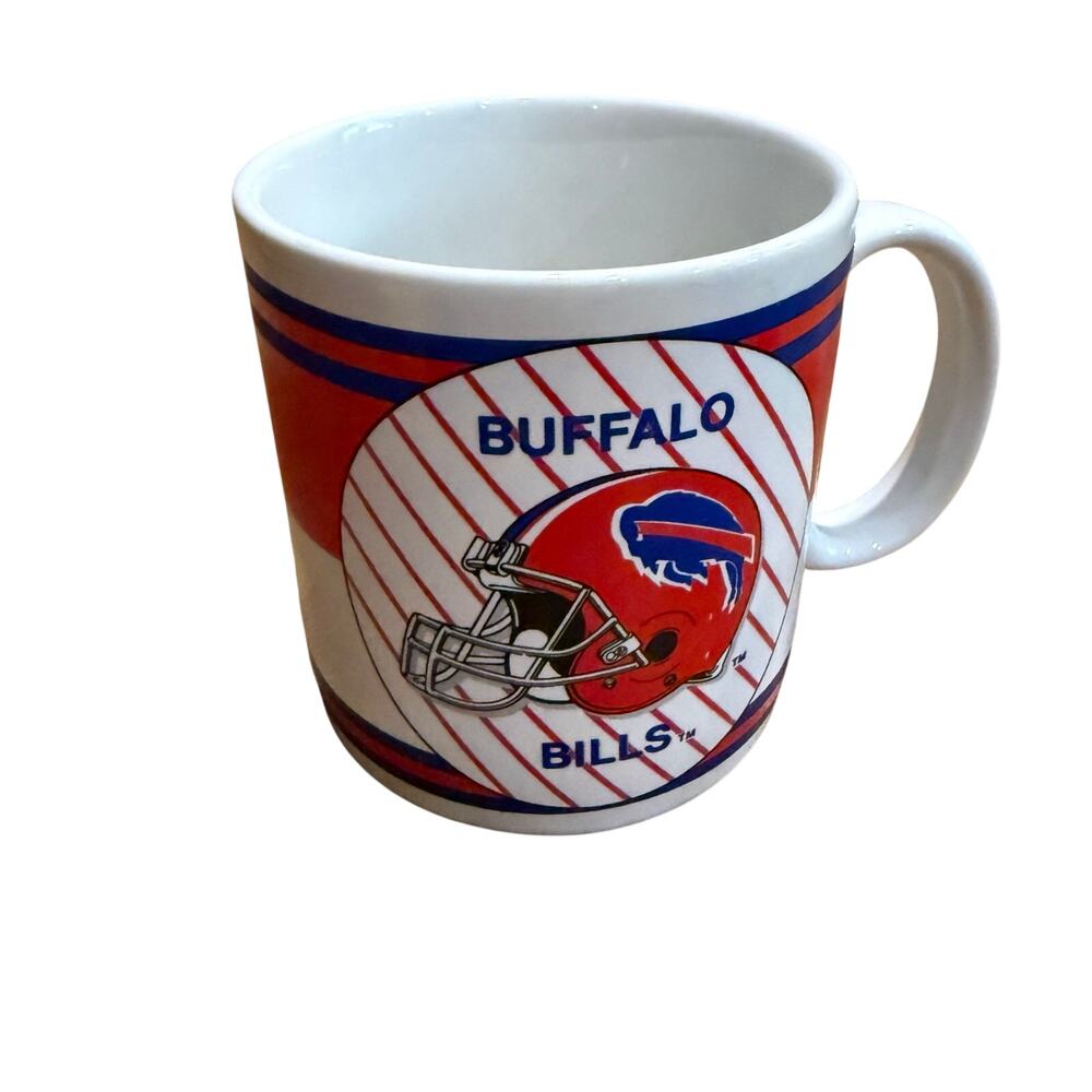 Vintage Buffalo Bills NFL Ceramic Coffee Mug Helmet Blue White Red Team NFL